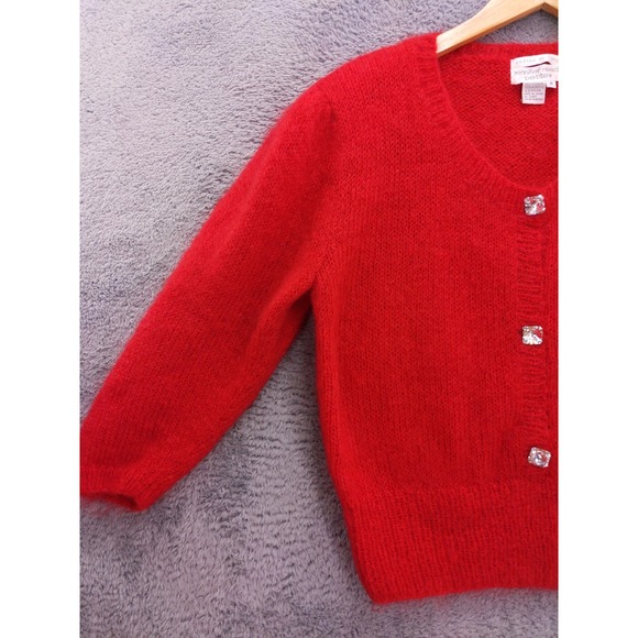 vtg Jennifer Reed Petite Mohair Blend Faux Cardigan Hand Knit Size‎ M - Picture 4 of 8